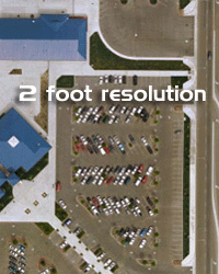 aerial photography resolution with 2 foot pixel resolution