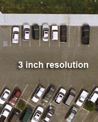 aerial photography resolution with 3 inch pixel resolution