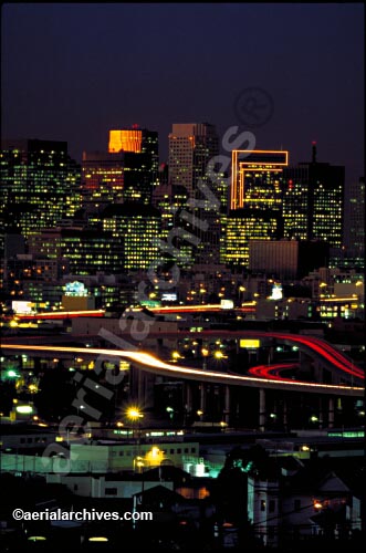 © aerialarchives.com San Francisco, CA at night stock photograph, 
AHLB2076.jpg