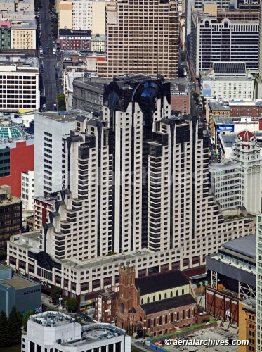 © aerialarchives.com,  San Francisco Marriott Hotel,  stock aerial photograph, aerial
photography, AHLB3357.jpg