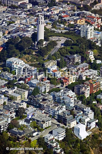 © aerialarchives.com,  Coit Tower, Telegraph Hill, San Francisco,  stock aerial photograph, aerial
aerial photography, AHLB3658