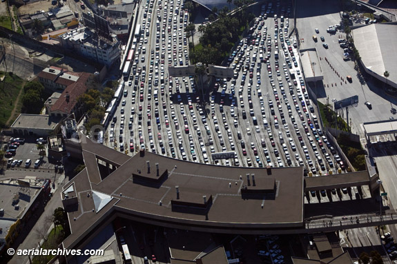 © aerialarchives.com aerial San Ysidro, San Diego, Tijuana border crossing at the Mexican American border