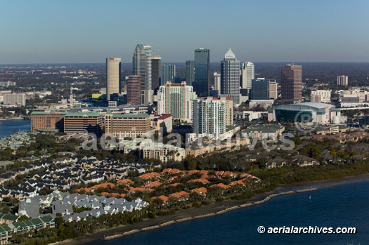  aerial photograph residential Tampa Florida skyline, © aerialarchives.com