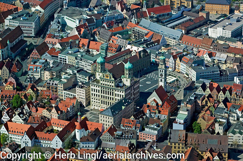 © aerialarchives.com,  aerial photograph of central Augsburg Germany, AHLB7597, C1D1W7