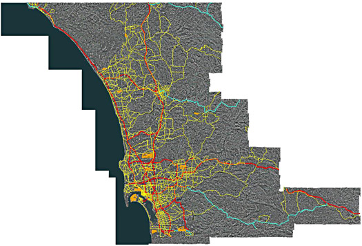 © aerialarchives.com aerial coverage map of San Diego