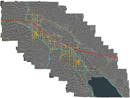 © aerialarchives.com aerial coverage map of Palm Springs and Indio, CA