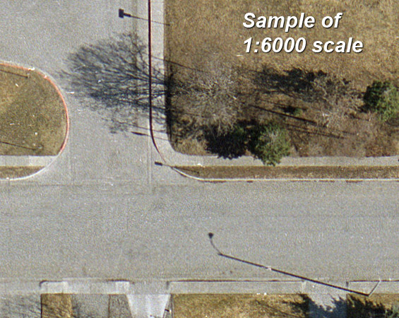 aerial photography 1:6000 color film scale sample
